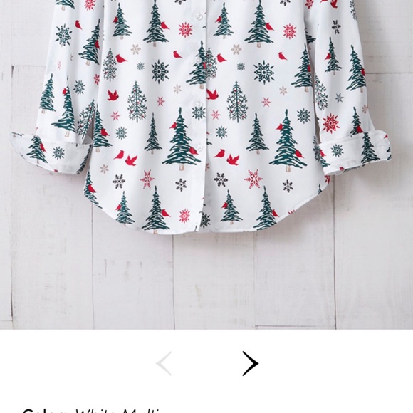 Coldwater Creek Christmas button up top women's size 12 - Picture 9 of 9